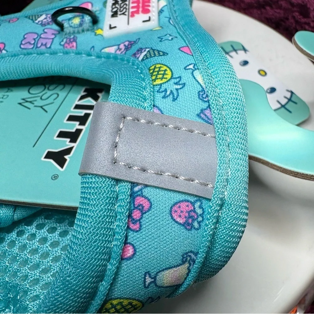 Sassy Meow Sanrio Hello Kitty SMALL Cat Dog Blue Collar Leash & Harness